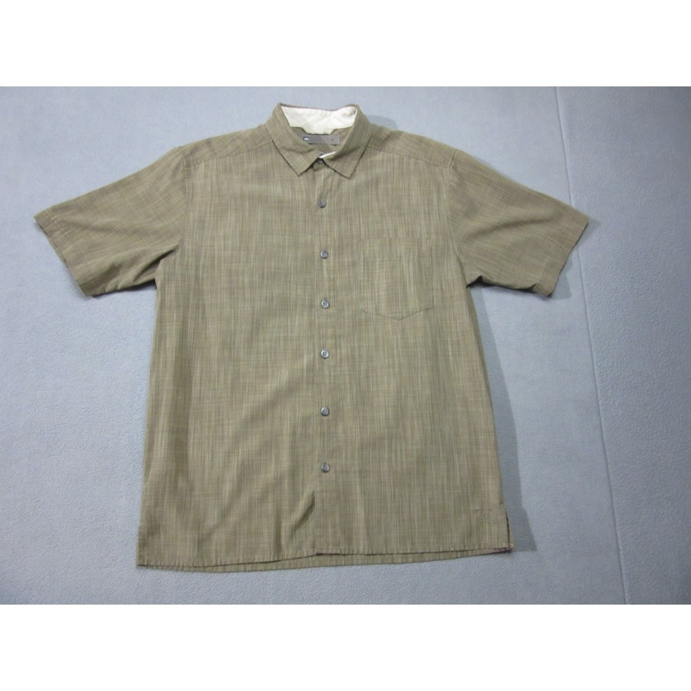 REI Shirt Mens Medium Green Space Dye Everyday Wear Outdoor Casual Button Up